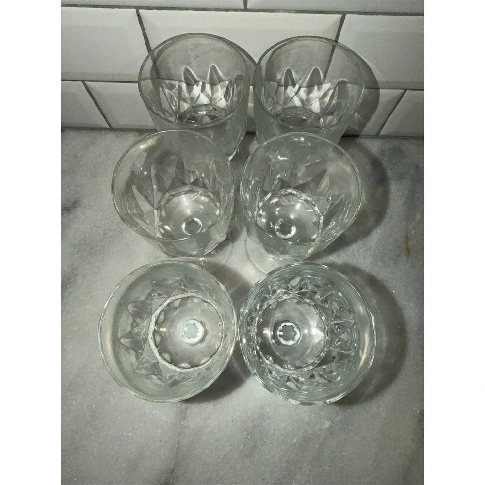 Set of 6 Vintage Arcoroc‎ France Arctic Stemmed Crystal Wine Glasses 5